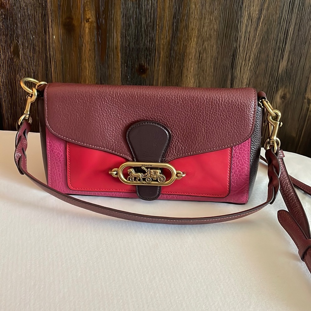 Coach colorblock crossbody pink/red/burgundy